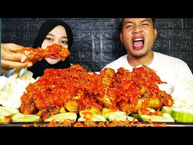 BAR BAR!! MUKBANG 1KG KEPALA AYAM MERCON️ 