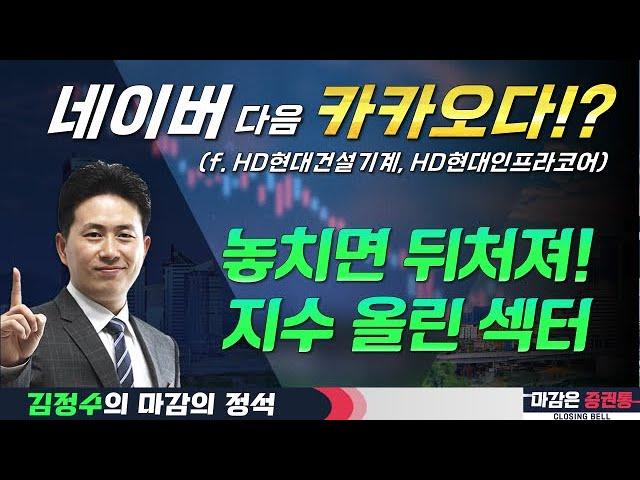 '지수 올린' 섹터를 해라? NAVER 다음 카카오 공략! 조방원, 전력 다음은#김정수 #HD현대건설기계 #HD현대인프라코어