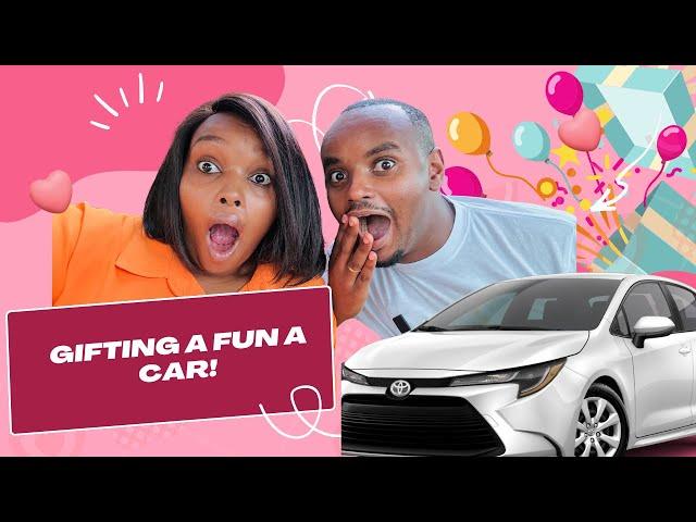 GIVING OUT A CAR TO A FUN