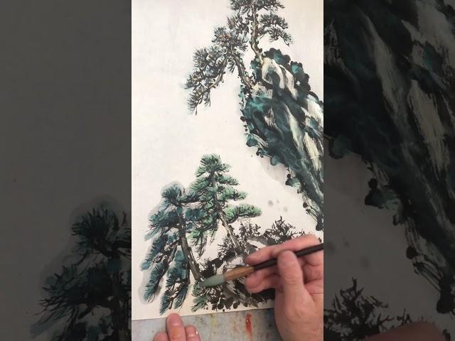 【國畫山水】，初學者學習國畫初級課程 #art #chineseinkpainting