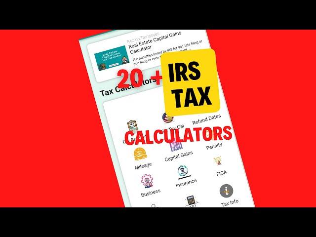 20 irs tax caculators in mobile app #shorts