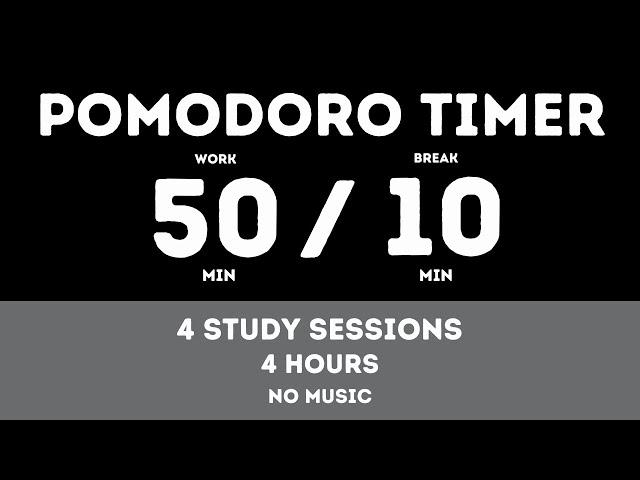 50 / 10 Pomodoro Timer || No music - Study for dreams - Deep focus - Study timer