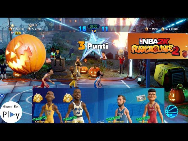 Campo Basket HALLOWEEN O'Neal - K. Bryant vs Belinelli VS Yao Ming NBA JAM Playgrounds 2 Switch HD