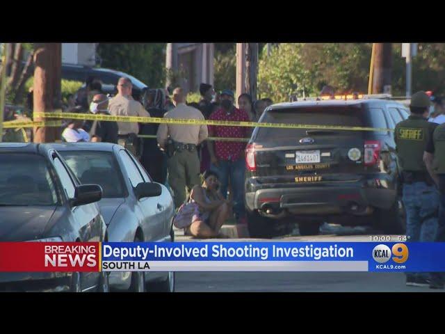 Large Crowd Gathers In South LA After LASD Deputies Shoot, Kill Black Man Who Allegedly 'Produced A