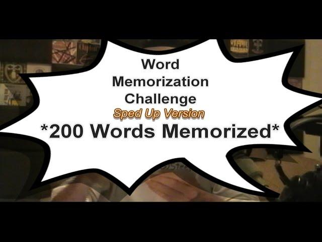 *Memorizing 200 Words* Memory Challenge - Sped Up Version - HD