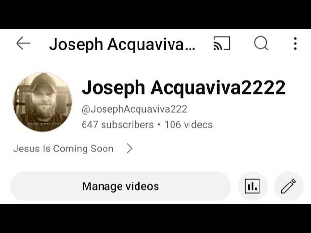 The Link Will Take You To The New Main Channel Joseph Acquaviva2222