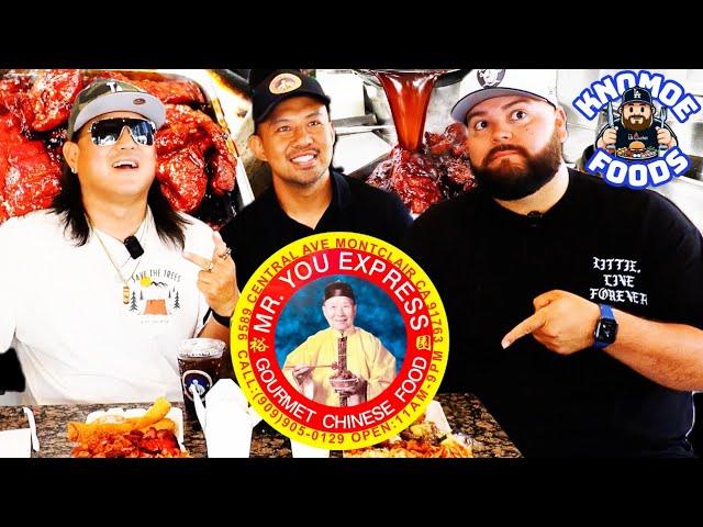 Trying Gourmet Chinese Food - Mr You Express Montclair California Knomoe Foods Ft  George Wang Jr