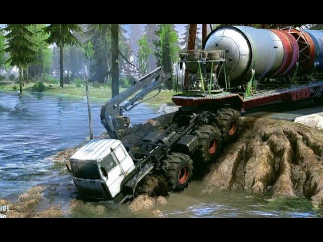 Passed by Tronton Truck, Connecting Bridge Collapses: Spintires Mudrunner