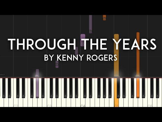 Through the Years by Kenny Rogers synthesia piano tutorial + sheet music