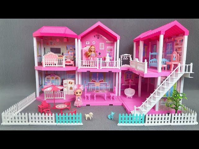 8 Minutes Satisfying with Unboxing Cute Pink Barbie Doll House Play Set ASMR | Review Toys