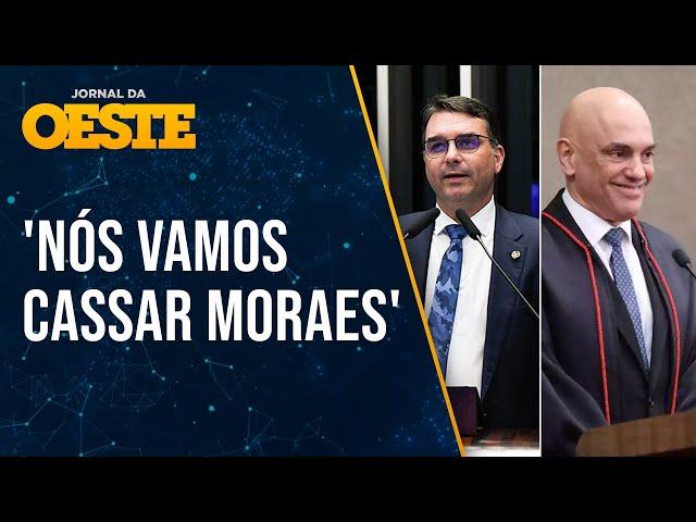 Flávio Bolsonaro cobra anistia e diz: 'Vamos cassar Alexandre de Moraes'