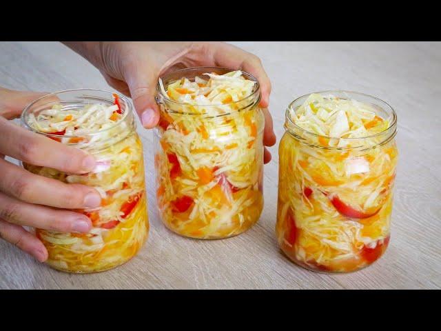 Быстрая Маринованная Капуста! Самый вкусный салат на зиму!