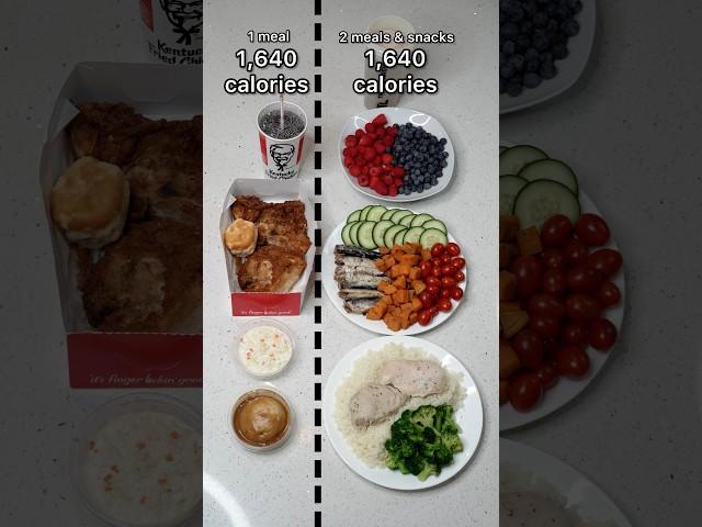 Calorie comparison can you believe it?! 1 meal vs. 2 meals & snacks - same calories!