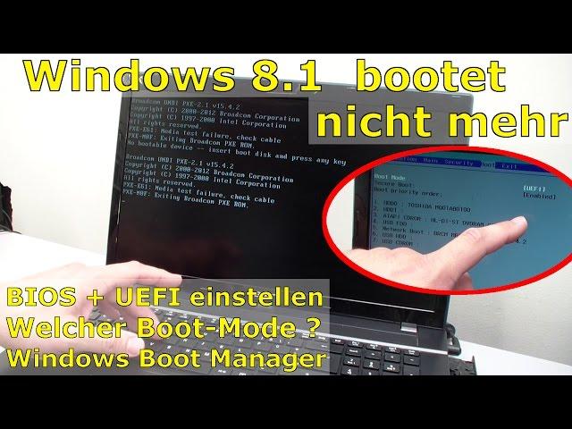 Windows 10 / 8.1 bootet nicht mehr - "No bootable device" wird angezeigt