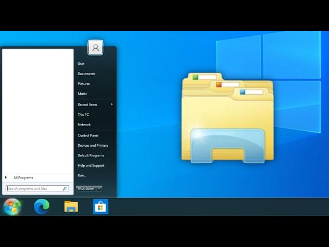 Windows 7 Taskbar and Start Menu on Windows 10 (Explorer7 Demo)