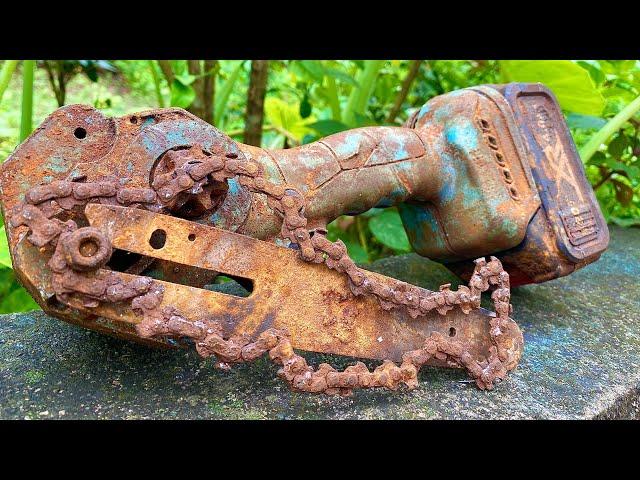 Restoration old chainsaw makita using the 18v battery perfectly