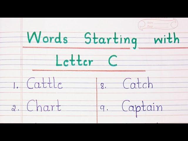 Words Starting with Letter C  ||  60 Words Starting with Letter C