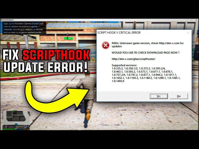 HOW TO *FIX* SCRIPTHOOK V Fatal Error UPDATE ERROR IN GTA V ( UPDATED! )