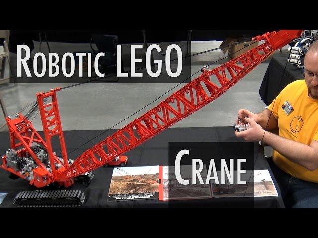 LEGO motorized Manitowoc dragline crane | Brickworld Indy 2016