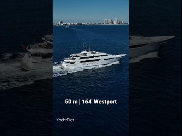 50 m | 164' Westport cruising offshore Palm Beach Florida #westport #westportyachts #palmbeach