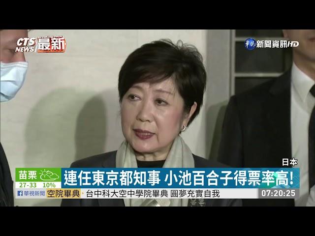 東京都知事選舉落幕 小池百合子連任| 華視新聞 20200706