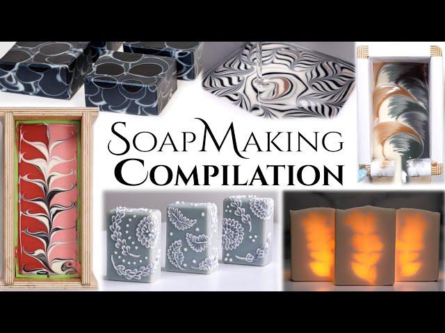 Soap Making Compilation of Pouring, Swirling, & Cutting Cold Process Soap