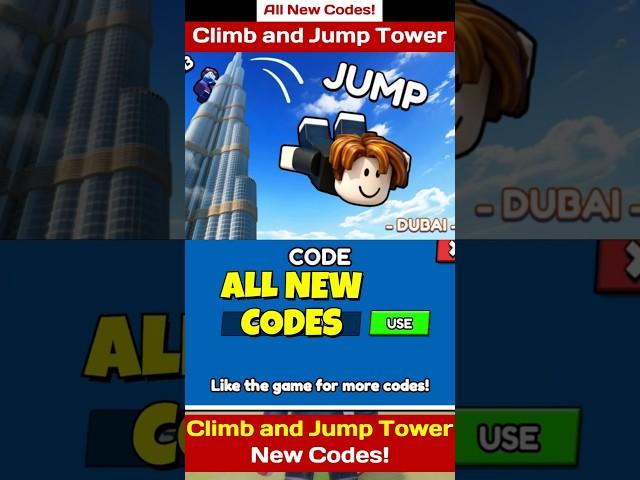 DUBAI! New Climb and Jump Tower Codes - All New Codes For Climb and Jump Tower