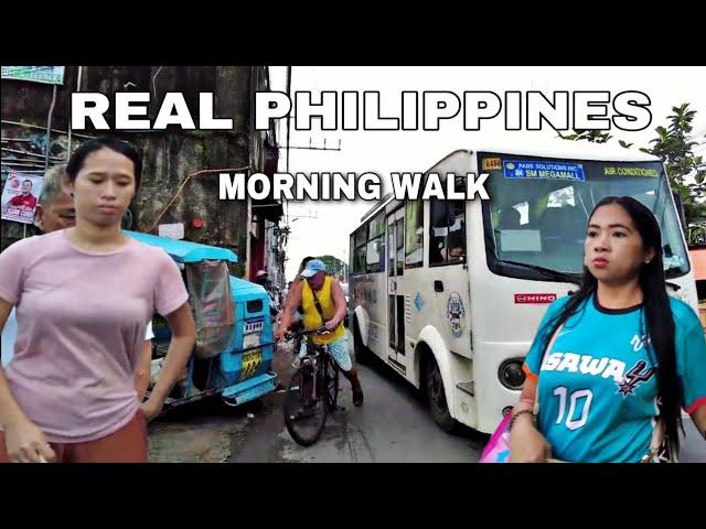 Philippines Walking Tour on a Busy Morning _ Cainta Rizal ( Eastbank Road 4K_Full-HD)