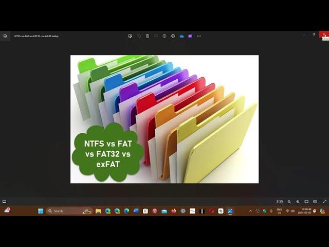 Quick differences between FAT FAT32 exFAT and NTFS file systems used on PCs with Windows