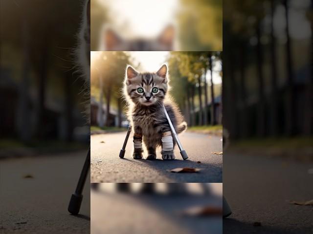 Poor little kitty because of drunk driver #shortvideo #animals #ai #cat