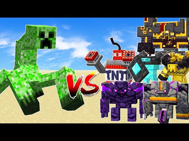 Mutant Creeper vs All Golems - Minecraft battle