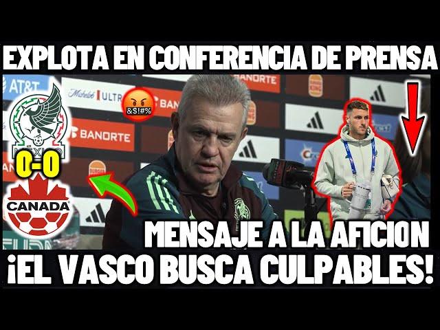  ¡EXPLOTA! | Javier Aguirre en CONFERENCIA DE PRENSA tras empate vs Canadá ¡Mensaje a la Afición!