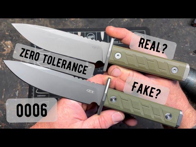 Real versus fake Zero Tolerance 0006 knife comparison