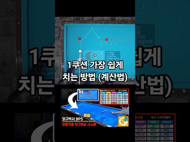 1쿠션 가장 쉽게 치는 방법 (계산법) #당구박사 #당구레슨 #1쿠션