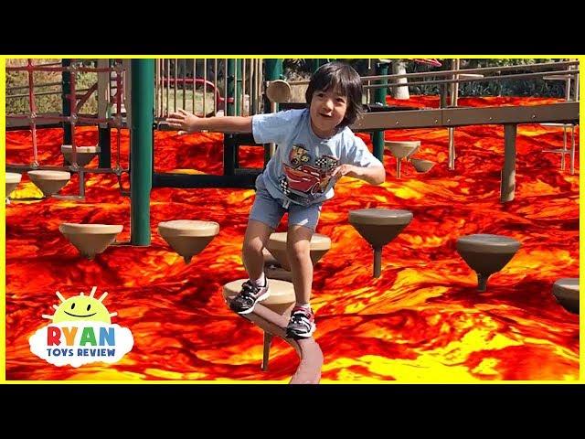 The floor is Lava challenge Family Fun Kids Pretend playtime