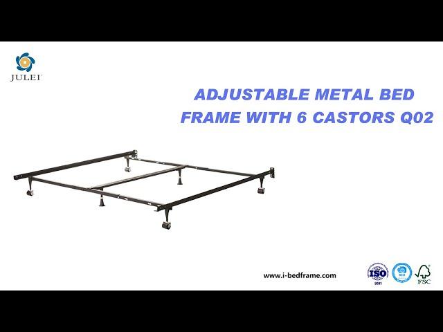 Twin/full/queen/king adjustable metal bed frame with 6 castors Q02