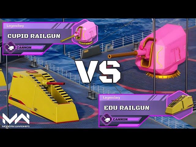 NEW! EDU Railgun (155mm) VS Cupid Railgun (155mm) | Legendary Railgun Comparison| Modern Warships