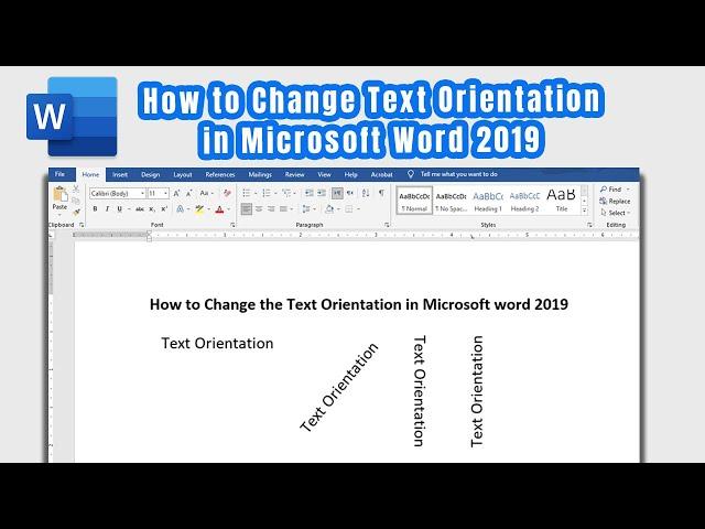 How to Change Text Orientation in Microsoft word 2019 | How to change Text Direction in Ms Word 2019