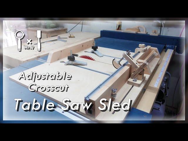 DIY Adjustable Crosscut Table Saw Sled│可調式橫切桌鋸推台  Free Plans #076