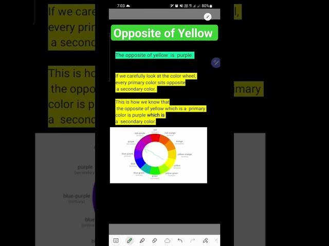 Opposite of Yellow||What is the opposite color of yellow? #colours