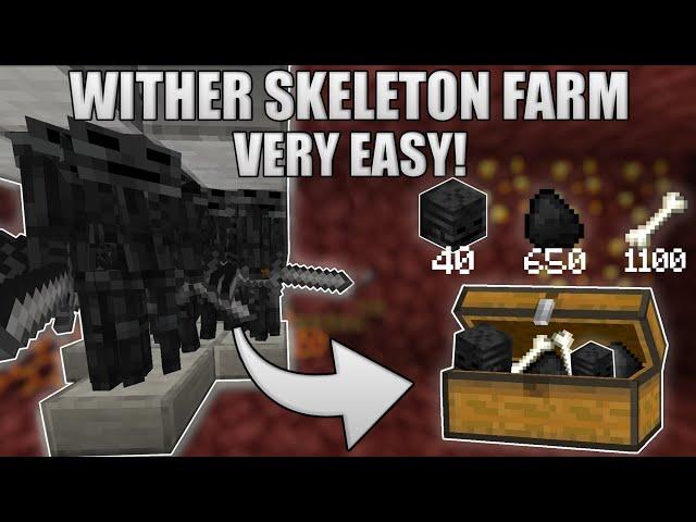 Extremely Easy WITHER SKELETON Farm Early Game (Without Wither Roses) MINECRAFT 1.16 tutorial