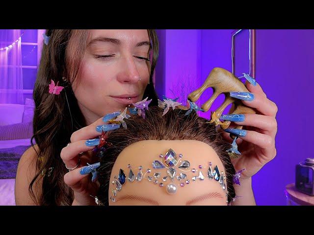ASMR - Sleepy Scalp Massage (Hair Brushing, Scratching, Treatment)