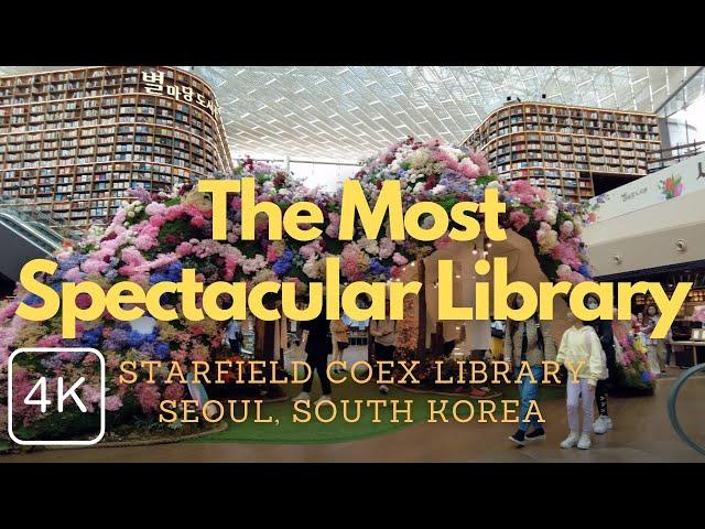 The Starfield COEX Library: A Must-See Attraction in Gangnam Seoul, South Korea | Walking Tour 4K