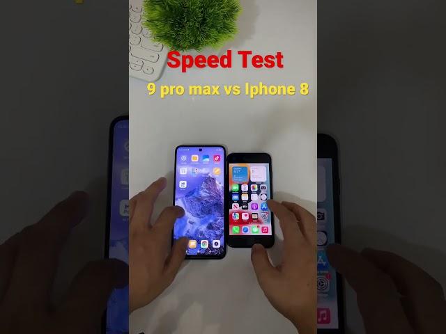 Redmi note 9 pro max vs Iphone 8 / Speed Test #shorts