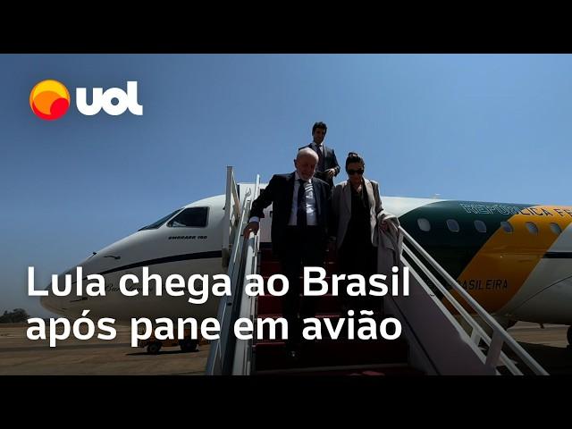 Avião de Lula pousa em Brasília e presidente desembarca com Janja após pane em outra aeronave; vídeo