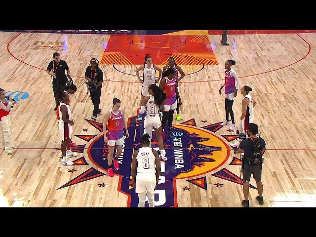 4th Quarter: WNBA All-Star Game (High Angle) Caitlin Clark, Angel Reese, A'ja Wilson Sabrina Ionescu