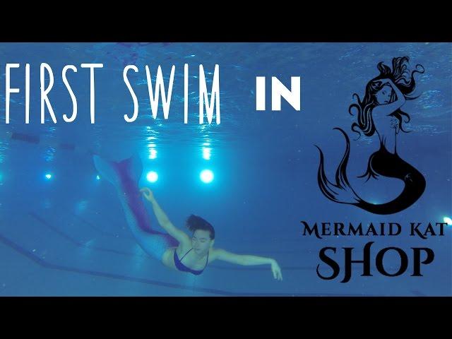 First Swim in Mermaid Kat Shop Tail!