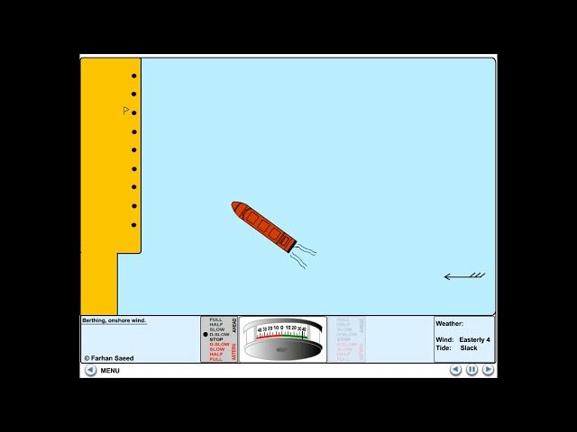 Shiphandling - Berthing with onshore wind and slack tide - No tugs