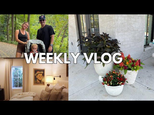 VLOG: Fun Surprise/News! Plant Shopping & Fall Porch MAKEOVER, Guest Bedroom Tour | Julia & Hunter