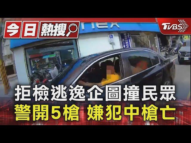 拒檢逃逸企圖撞民眾 警開5槍 嫌犯中槍亡 ｜TVBS新聞 @TVBSNEWS01